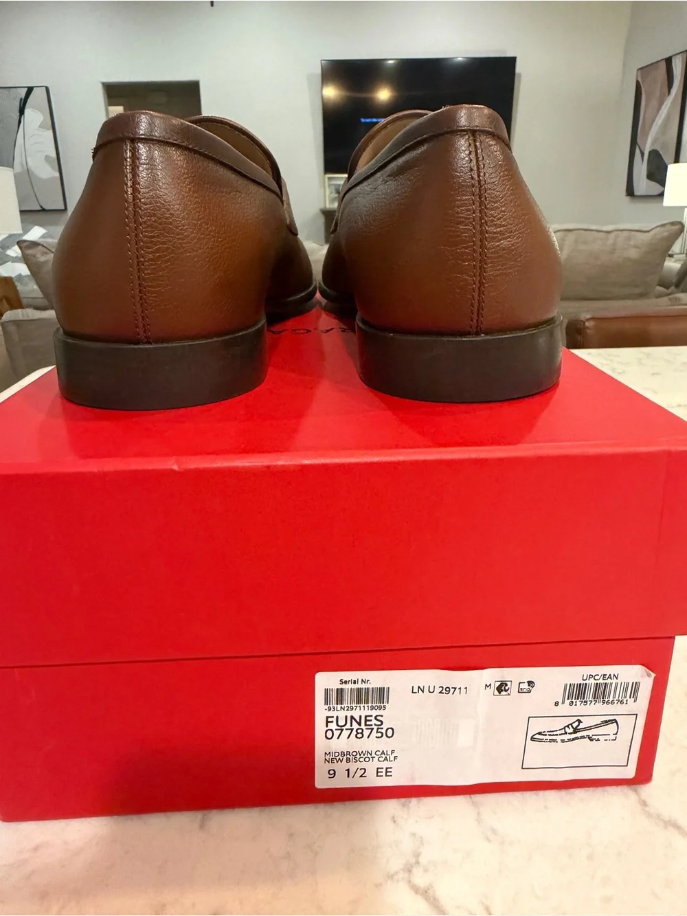 Salvatore Ferragamo Brown Leather Penny Strap Loafers